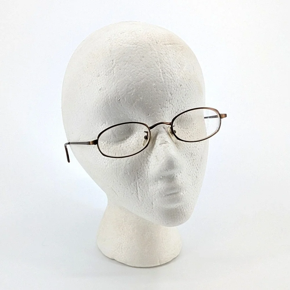 Calvin Klein‎ 346 Oval Metal Eyeglasses Bronze Y2K 90s Italian Made 46-21-135